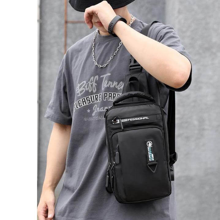 Waterproof USB Cross Body Shoulder Bag - Image 4