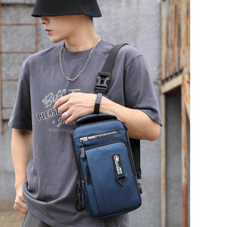 Waterproof USB Cross Body Shoulder Bag - Image 5