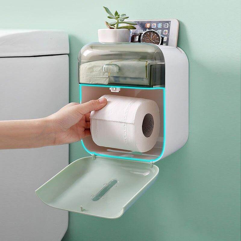 Waterproof Wall Mounted Bathroom Tissue Organizer - Image 7