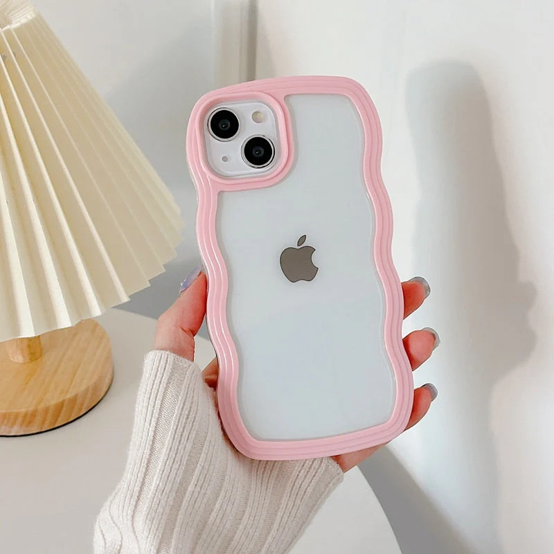 Wavy Art Clear Soft iPhone Case - Image 8