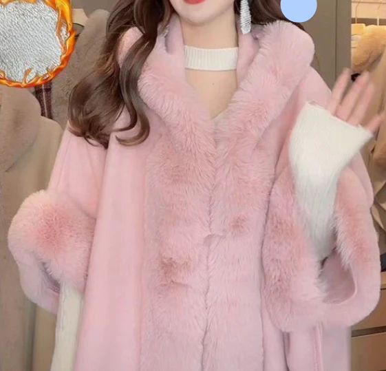 Wearable Blanket Women Lining Long Poncho - Image 5