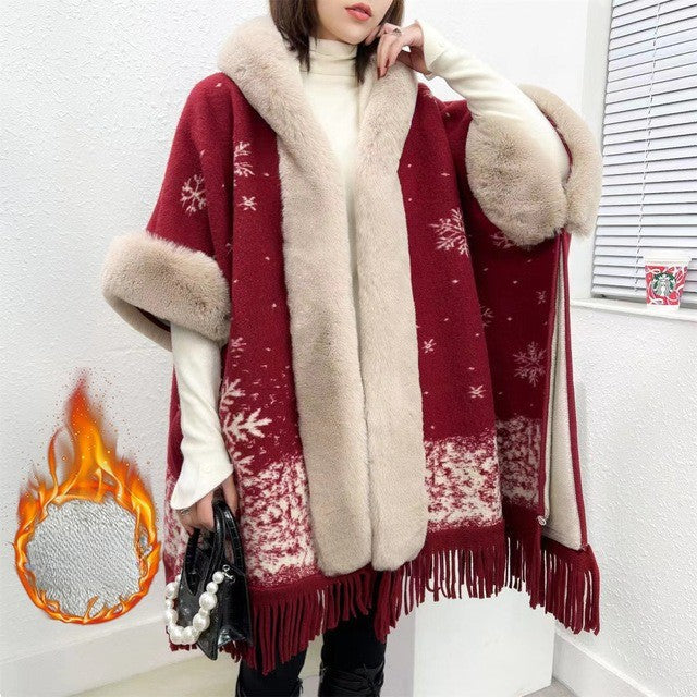 Wearable Blanket Women Lining Long Poncho - Image 7