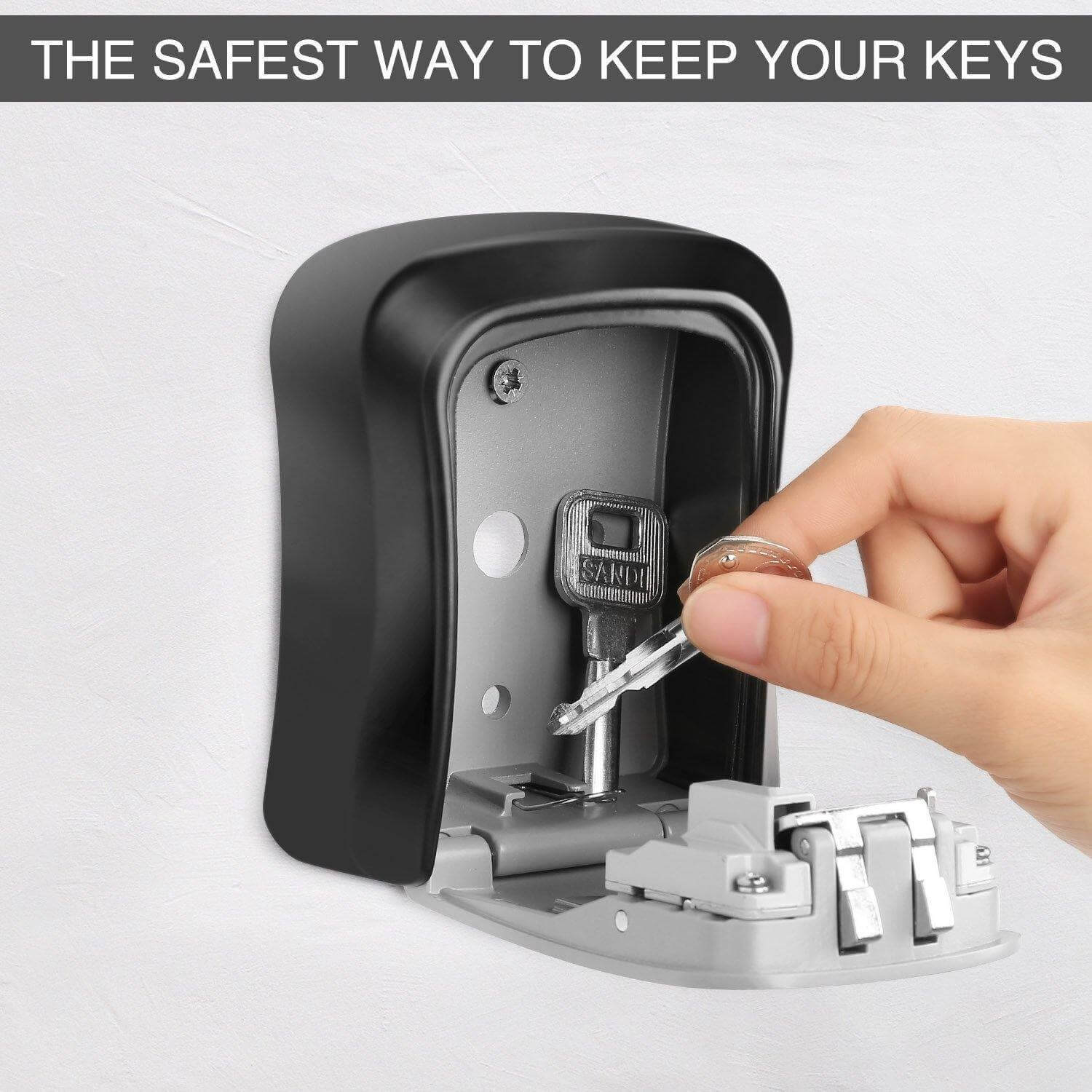 Weatherproof 4-Digit Combination Key Storage Lock Box - Image 12