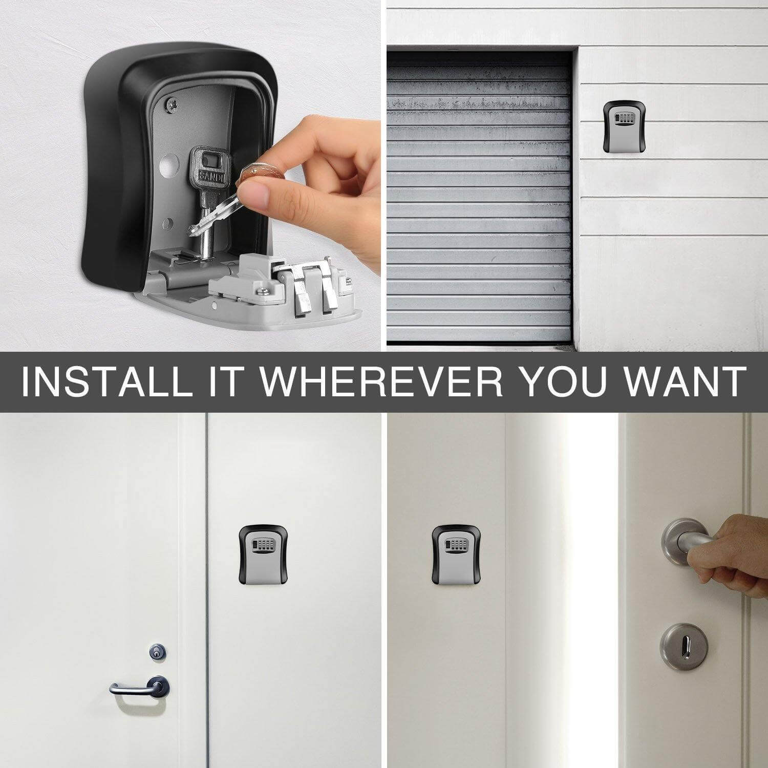 Weatherproof 4-Digit Combination Key Storage Lock Box - Image 2