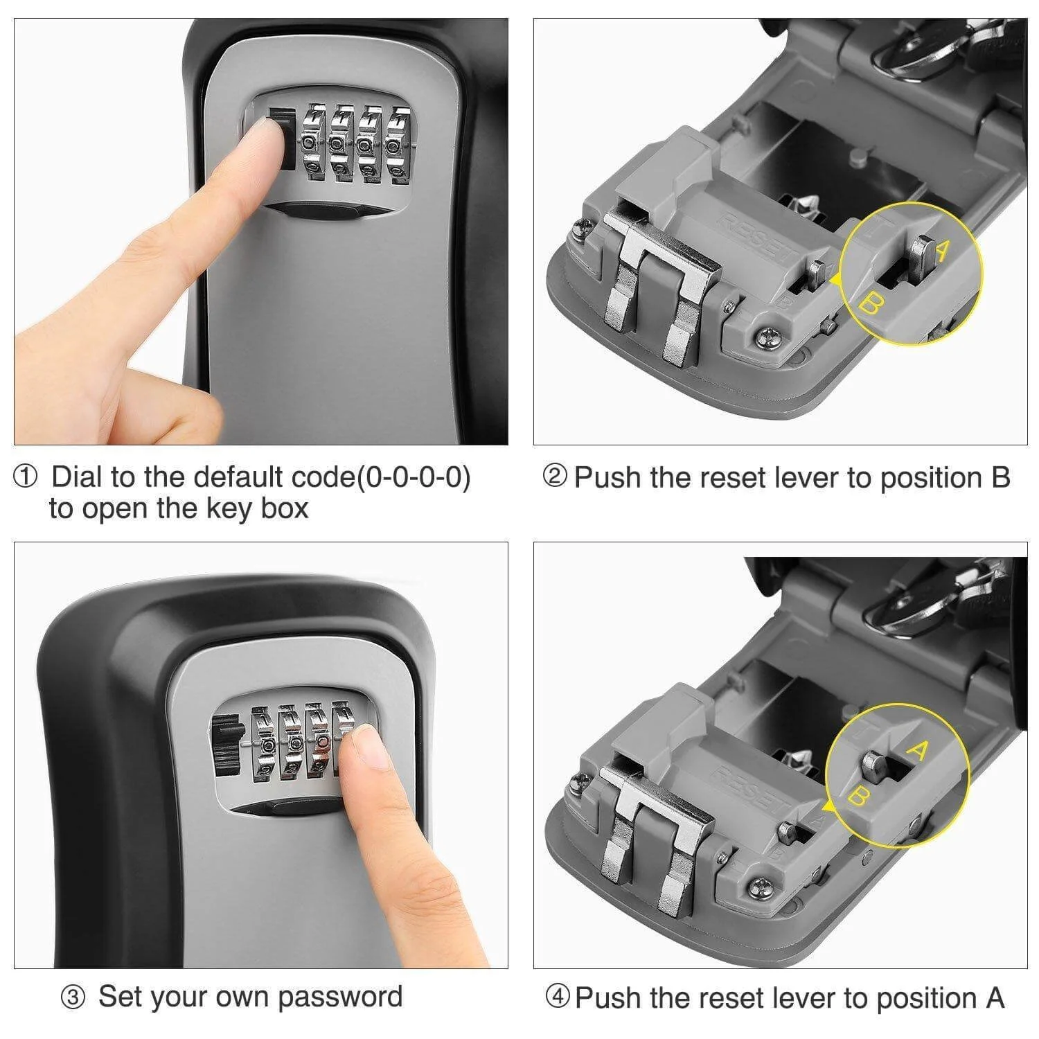 Weatherproof 4-Digit Combination Key Storage Lock Box - Image 4