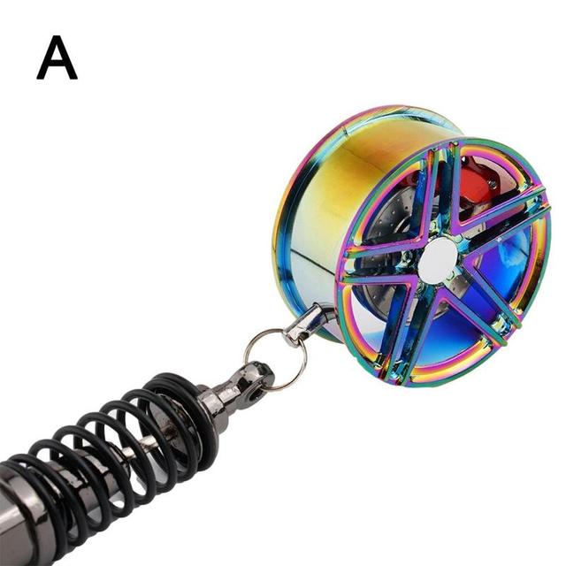 Wheel Rim Rearview Mirror Car Keychain Decor - Image 4