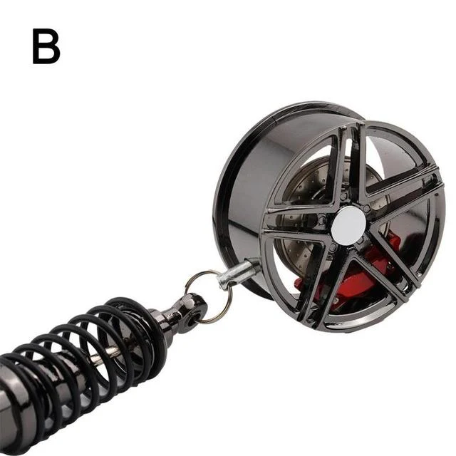 Wheel Rim Rearview Mirror Car Keychain Decor - Image 9
