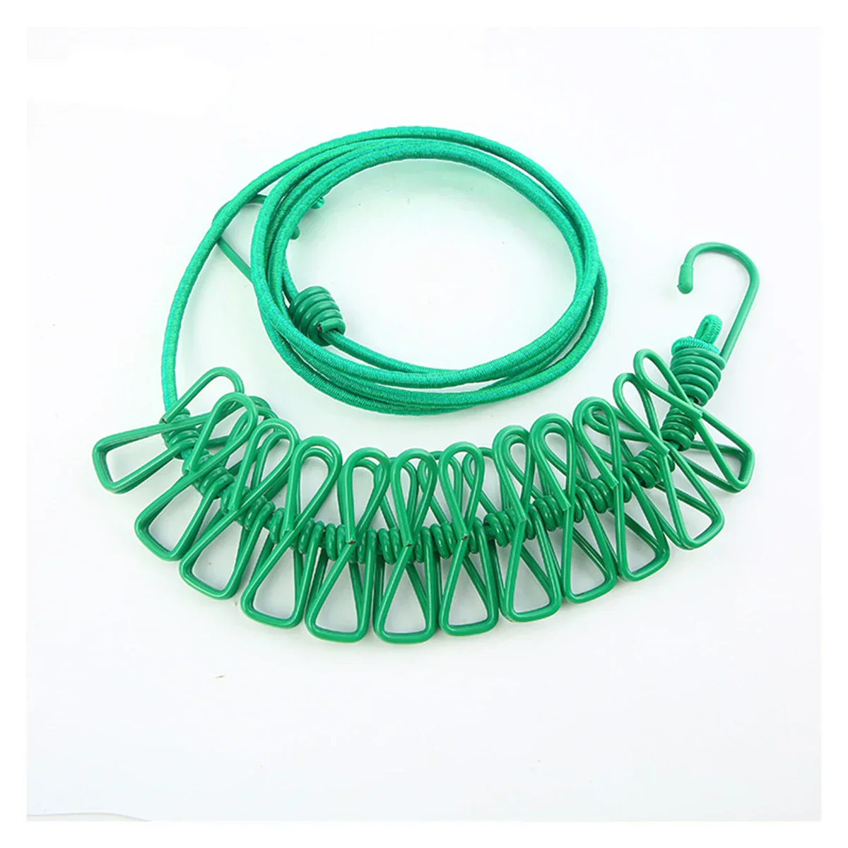 Windproof Non-Slip Elastic Multi-Clip Travel Clothesline - Image 11