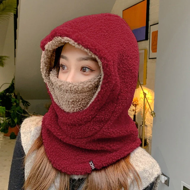 Winter Hooded Warm Thick Mask Hat - Image 12