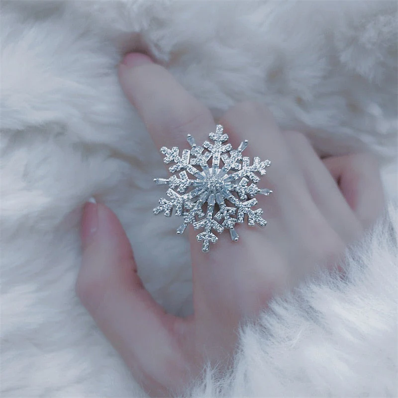 Winter Snowflake Rotating Ring - Image 2