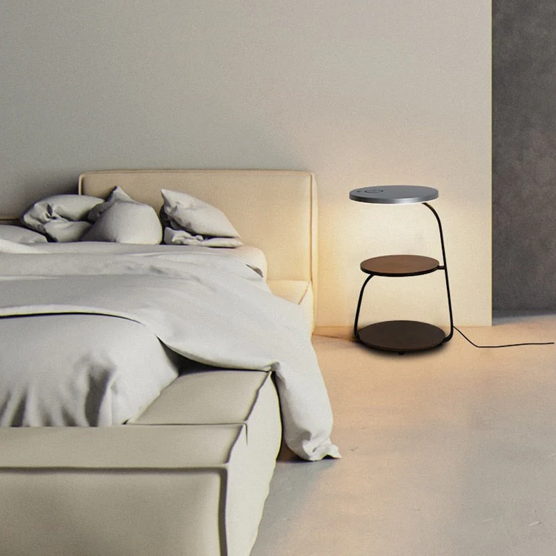 Wireless Charging Wooden Soft Glow Lamp Desk - Image 2