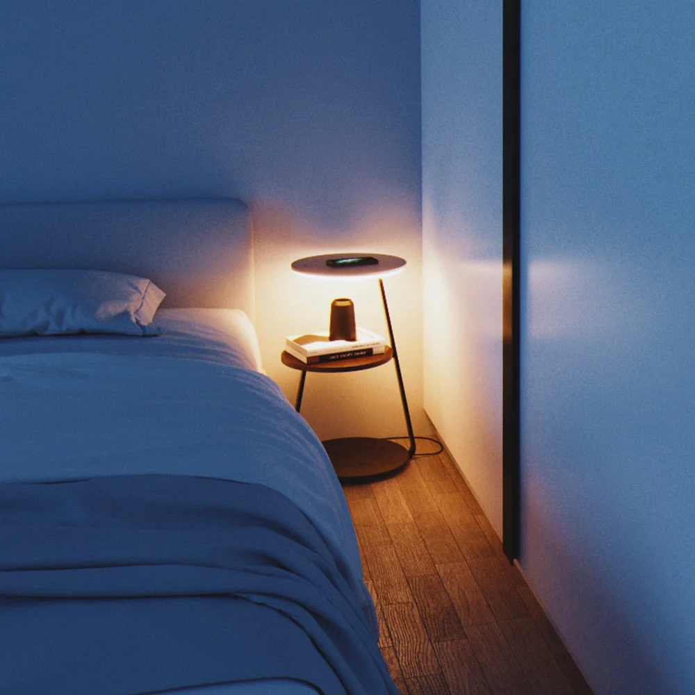 Wireless Charging Wooden Soft Glow Lamp Desk - Image 4
