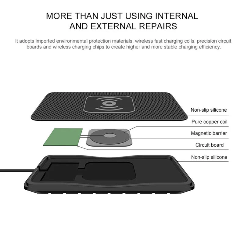 Wireless Non-Slip Car Fast Phone Charger Pad - Image 7