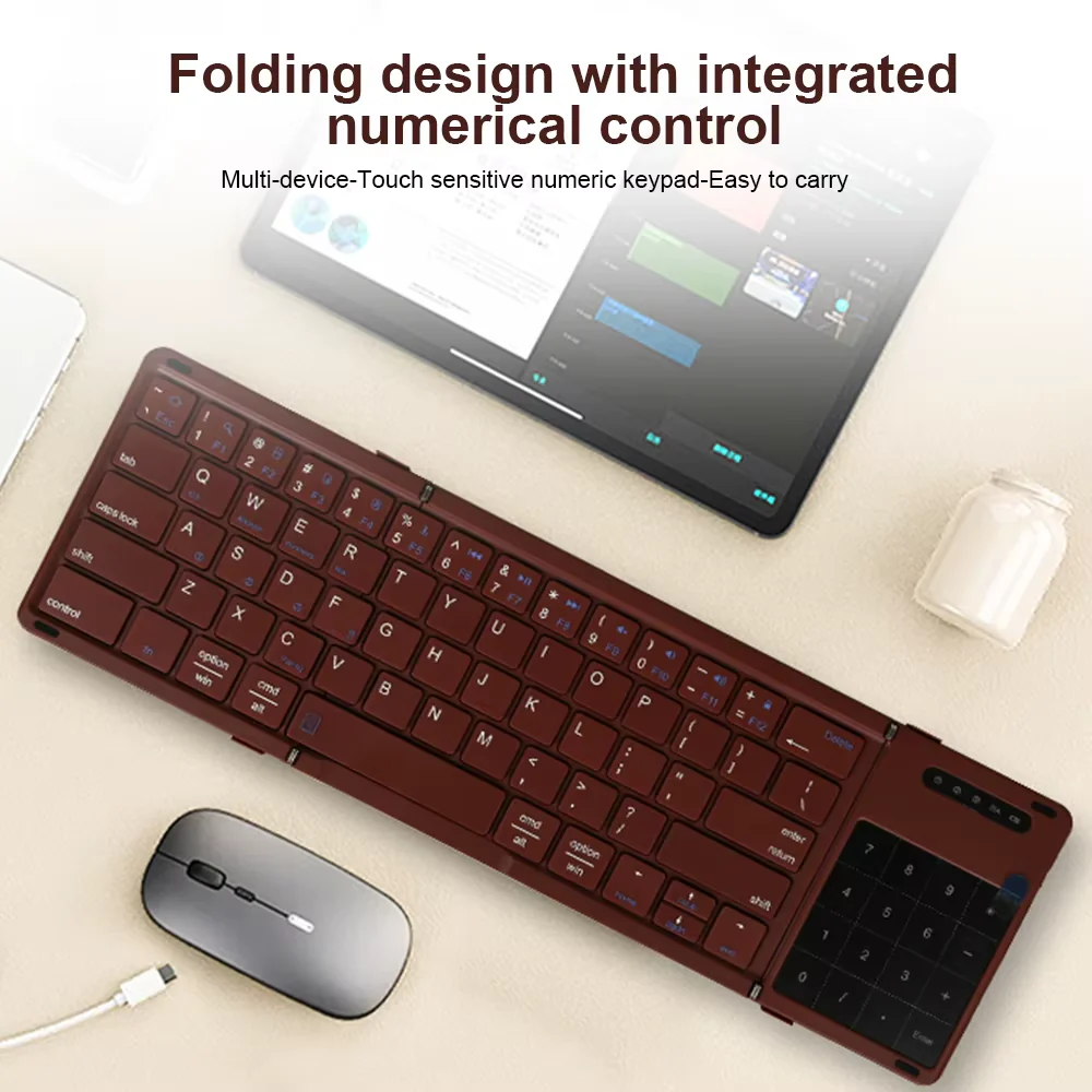 Wireless Portable Slim Smart Tri-Fold Bluetooth Keyboard - Image 5