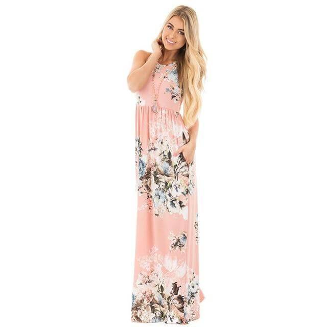 Women Bohemia Short Sleeve O Neck Floral Summer Dress - Image 15