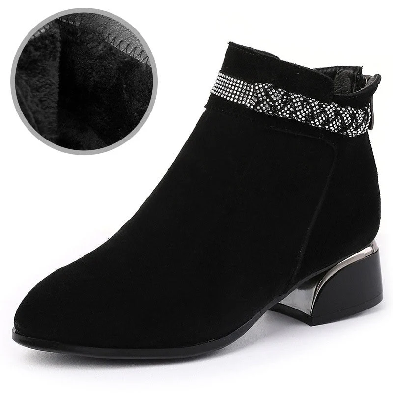 Women Stylish Leather Ankle Autumn Boot - Image 7