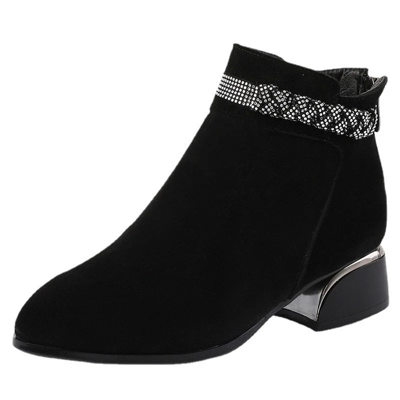 Women Stylish Leather Ankle Autumn Boot - Image 8