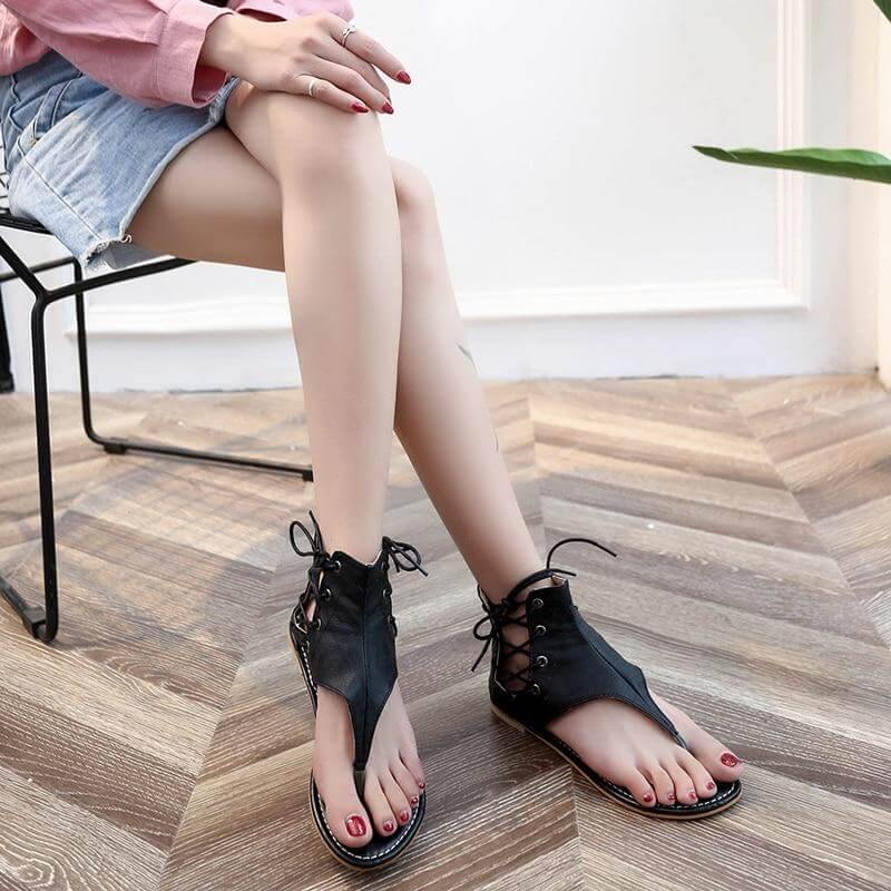 Women Vintage Gladiator Sandals Flip-Flops - Image 4