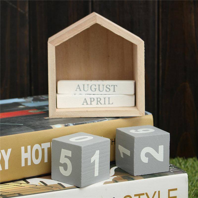 Wood Block Calendar Home Decoration - Image 2
