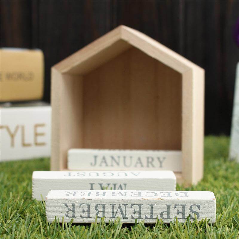 Wood Block Calendar Home Decoration - Image 4
