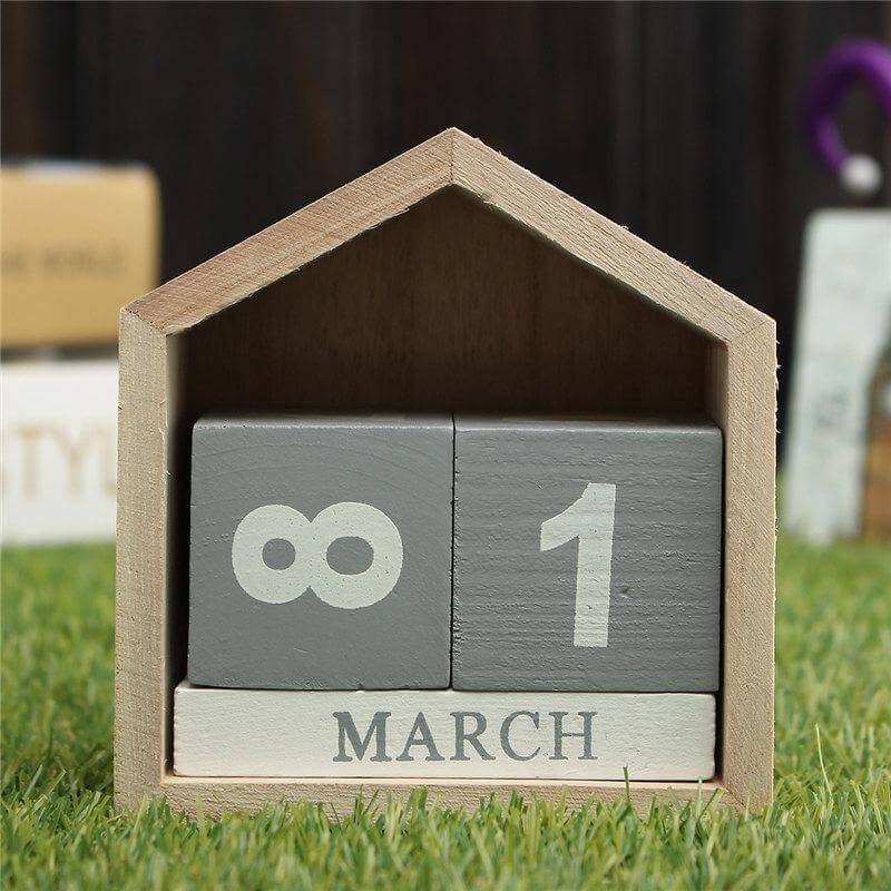 Wood Block Calendar Home Decoration - Image 5