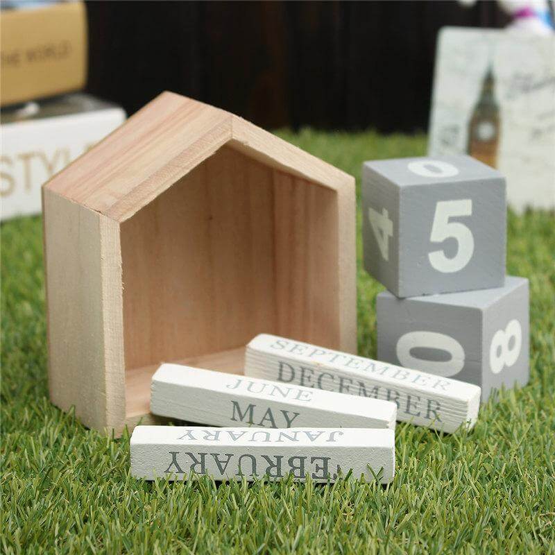 Wood Block Calendar Home Decoration - Image 8