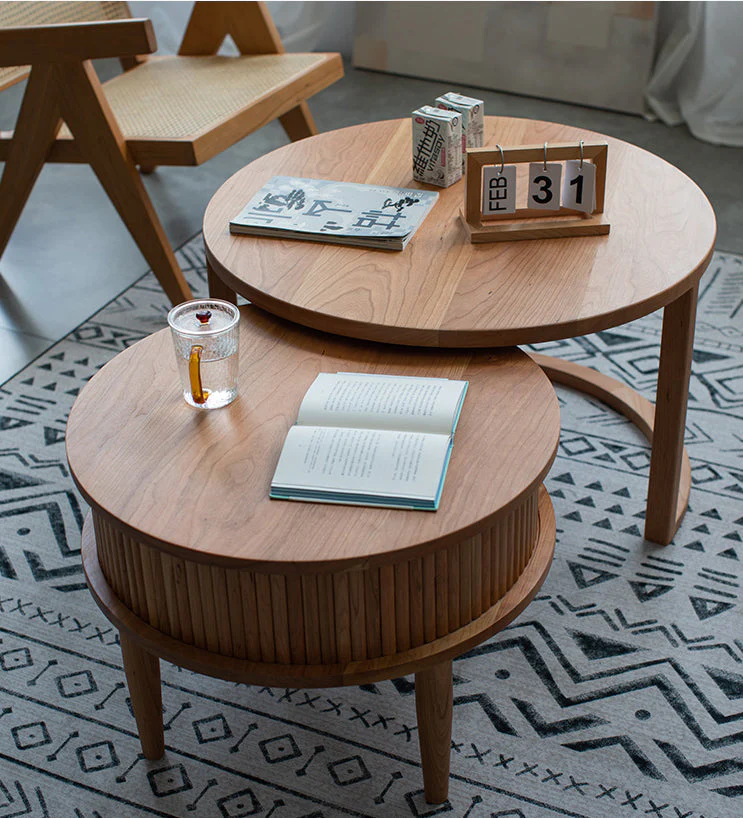 Wooden 2 Resting Coffee End Table Side Tables - Image 4