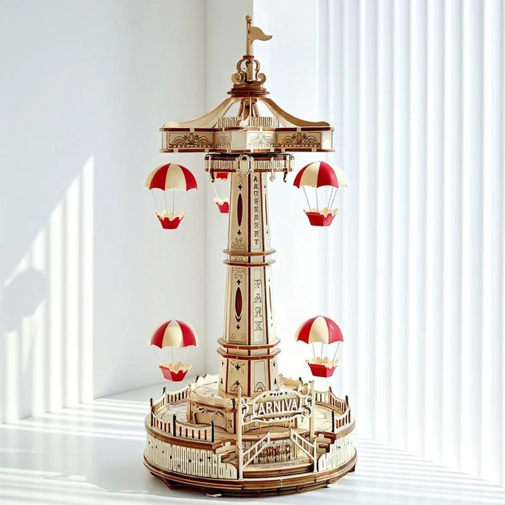 Wooden 3D Puzzle DIY Carnival Tower Kit - Image 3