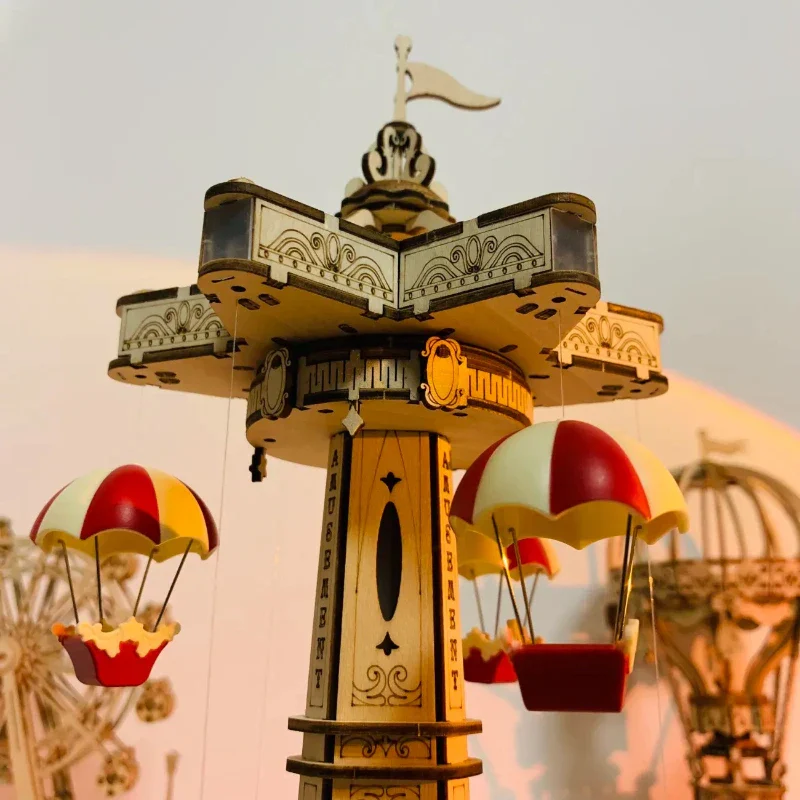 Wooden 3D Puzzle DIY Carnival Tower Kit - Image 4