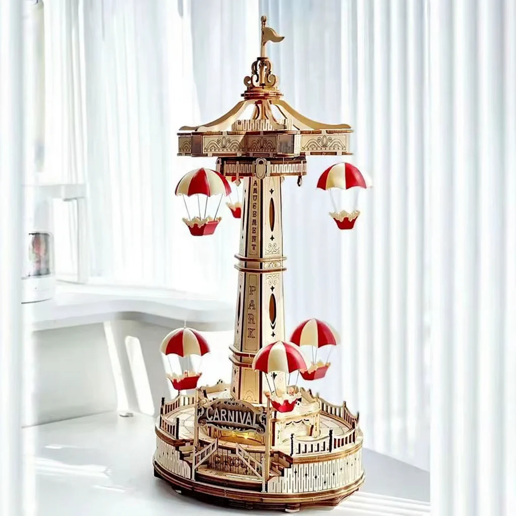 Wooden 3D Puzzle DIY Carnival Tower Kit - Image 5
