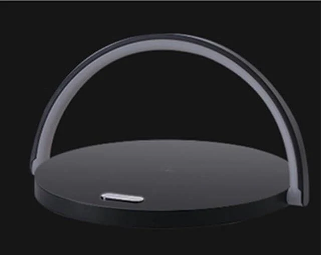 Wooden Base Wireless Charger Speaker Table Lamp - Image 5