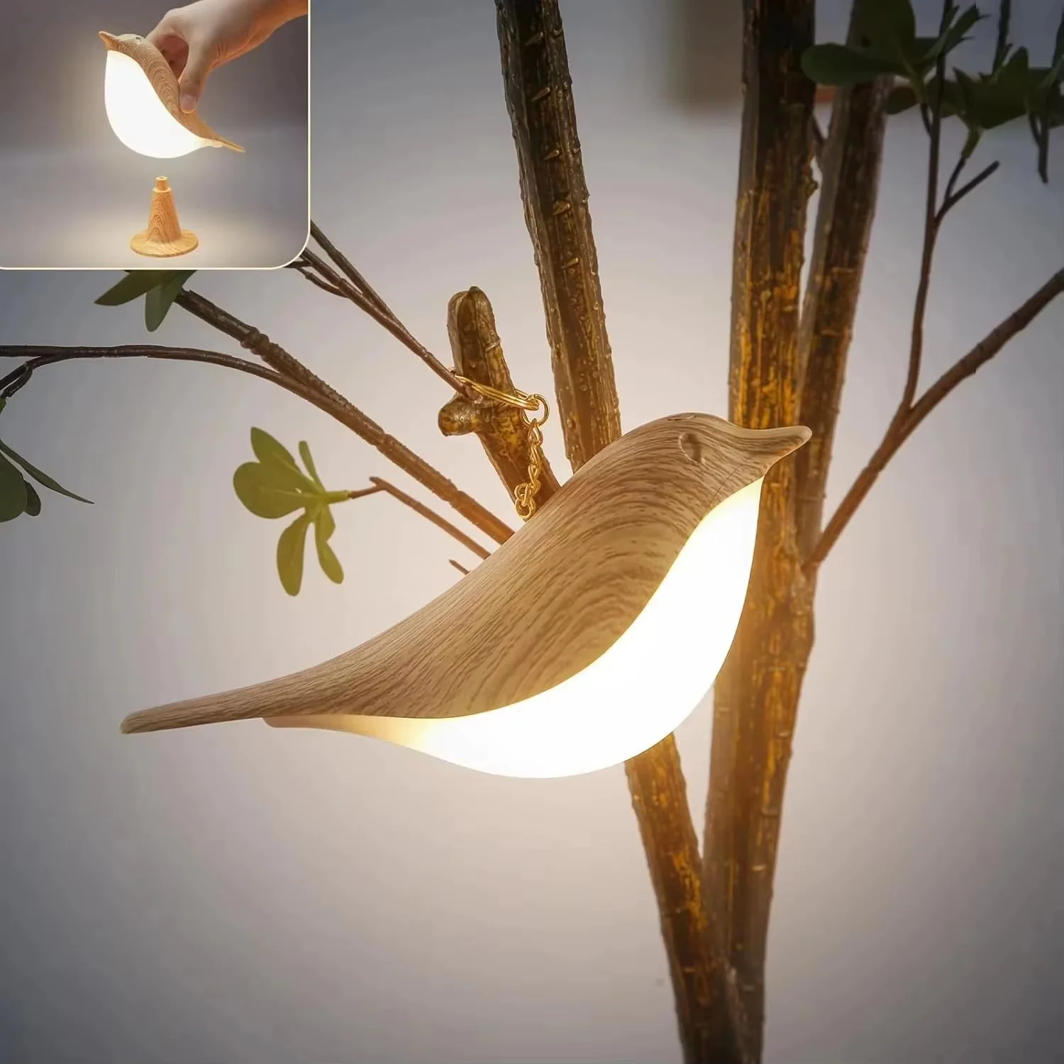 Wooden Bird LED Touch-Switch Night Lamp - Image 3