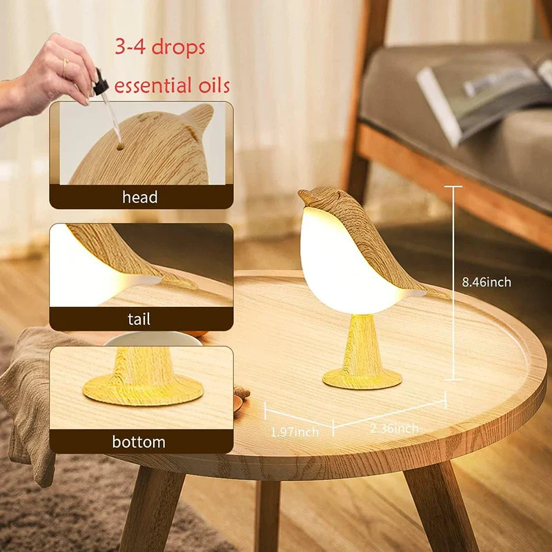 Wooden Bird LED Touch-Switch Night Lamp - Image 6
