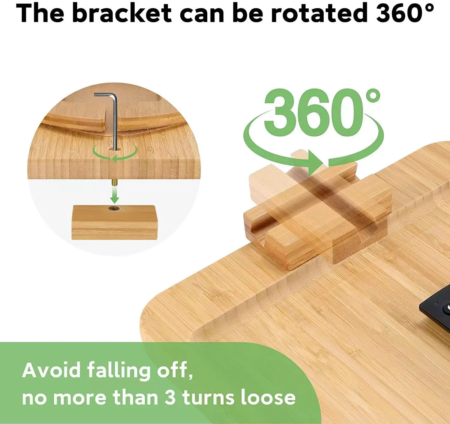 Wooden Clip-On Sofa Armrest Table Foldable Tray - Image 7