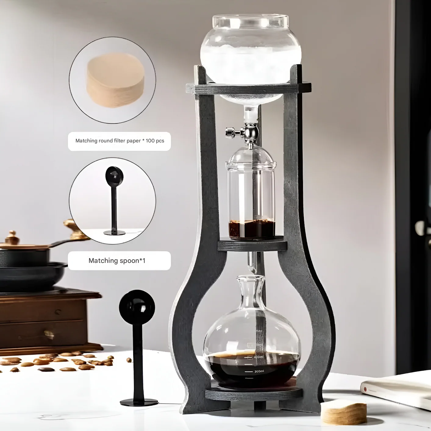 Wooden Handcrafted Ice Drip European Coffee Maker - Image 7