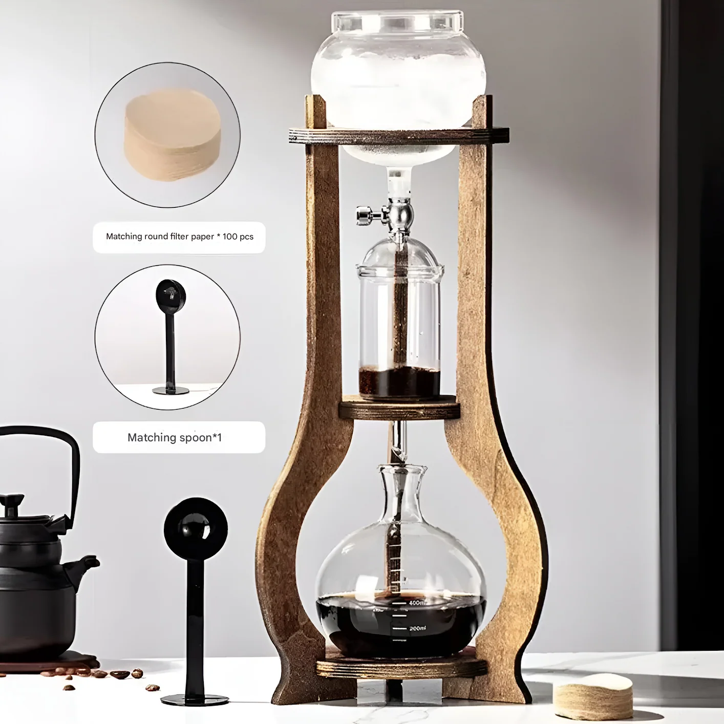 Wooden Handcrafted Ice Drip European Coffee Maker - Image 8