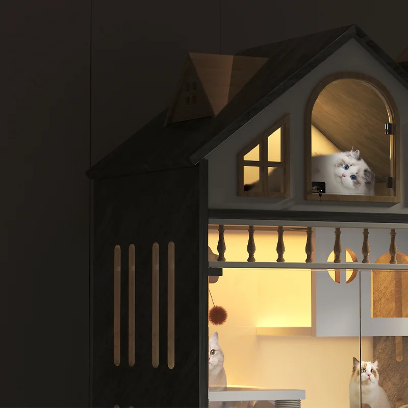 Wooden Luxury Indoor Large Cozy Cat House - Image 2