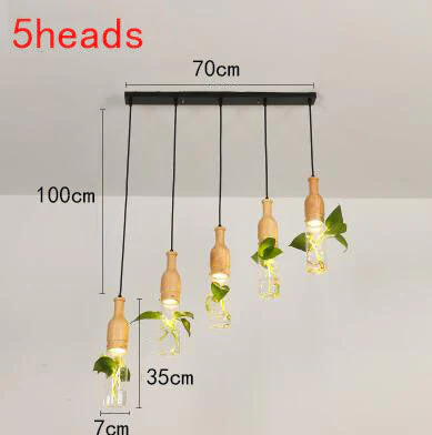 Wooden Modern LED Plant Pendant Lights - Image 6