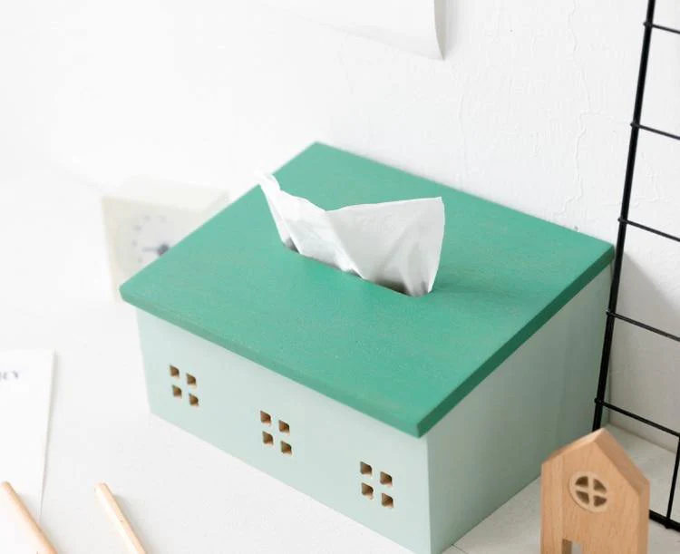 Wooden Nordic House Tissue Box - Image 7