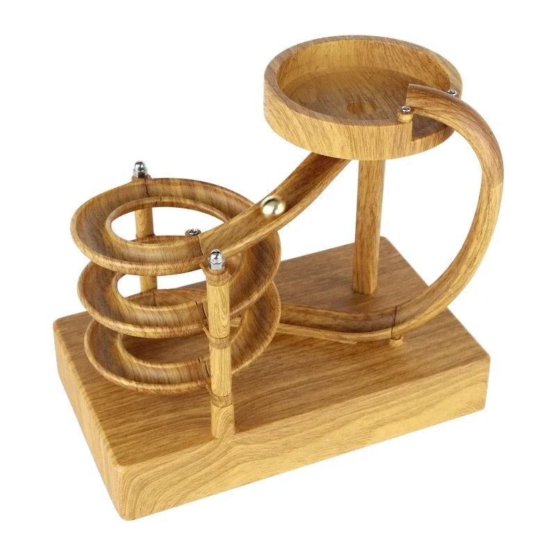 Wooden Perpetual Spiral Motion Kinetic Ball Roller Science Toy - Image 10