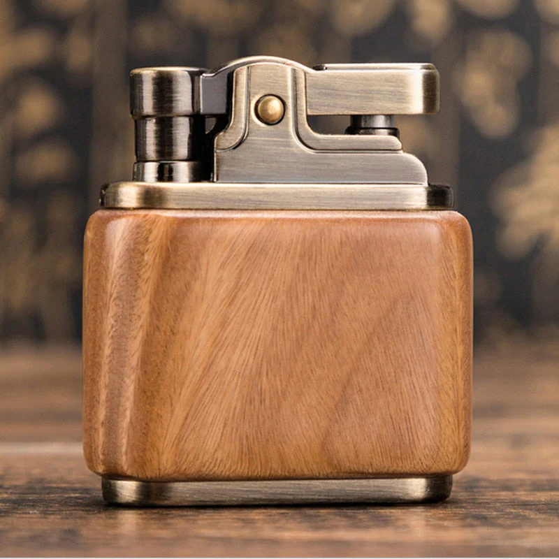 Wooden Vintage Spark Kerosene Lighter - Image 2