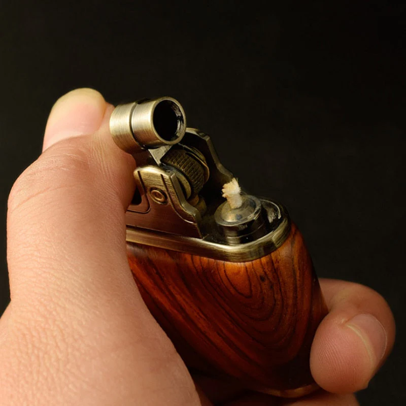 Wooden Vintage Spark Kerosene Lighter - Image 4