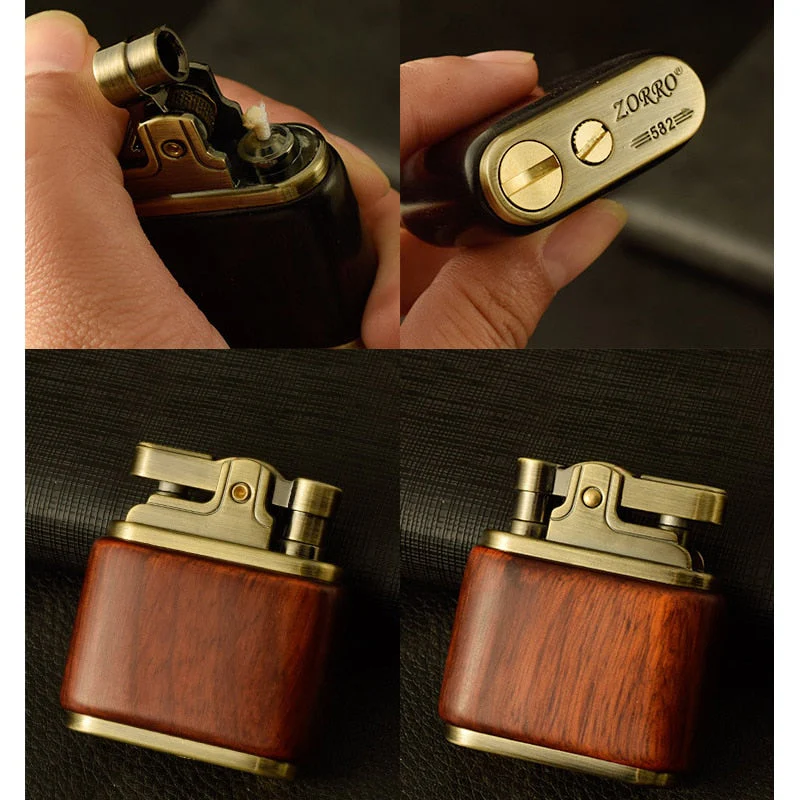 Wooden Vintage Spark Kerosene Lighter - Image 5