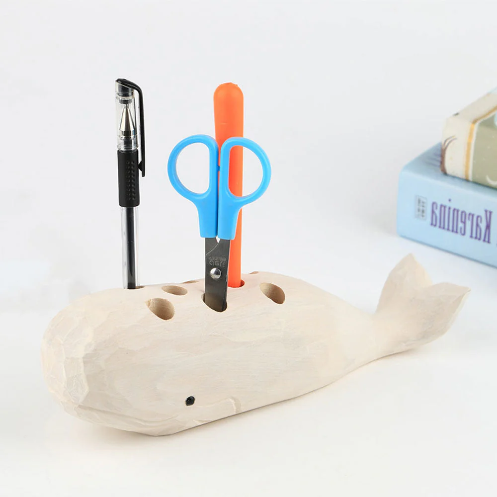 Wooden Whale Creative Pen Holder - Image 5