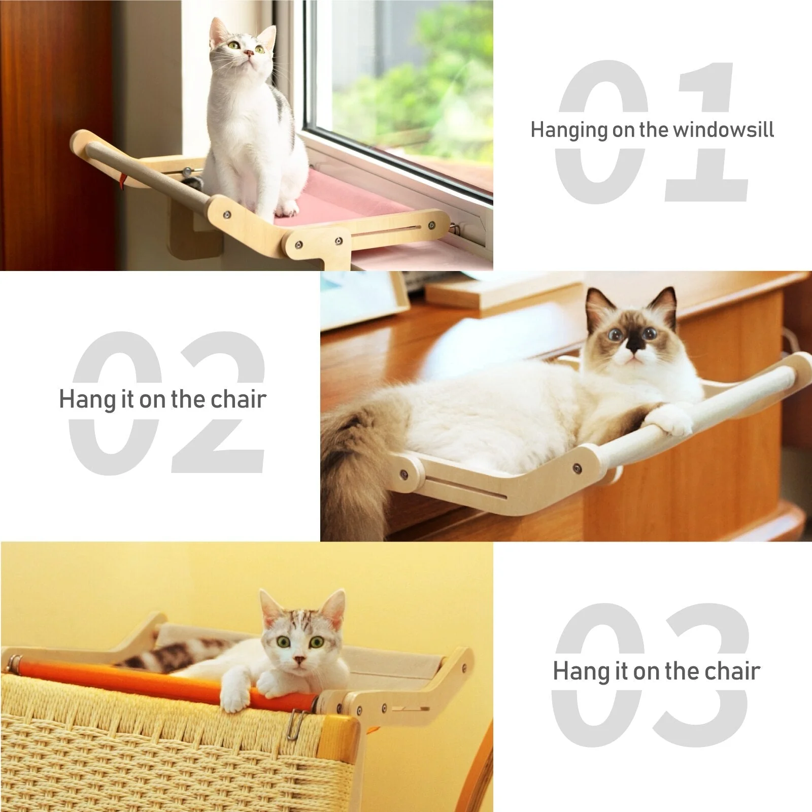 Wooden Window Cat Hanging Bed - Image 7