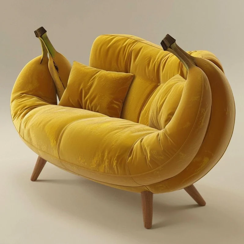 Yellow Banana Inspired Modern Simple Sofa - Image 3