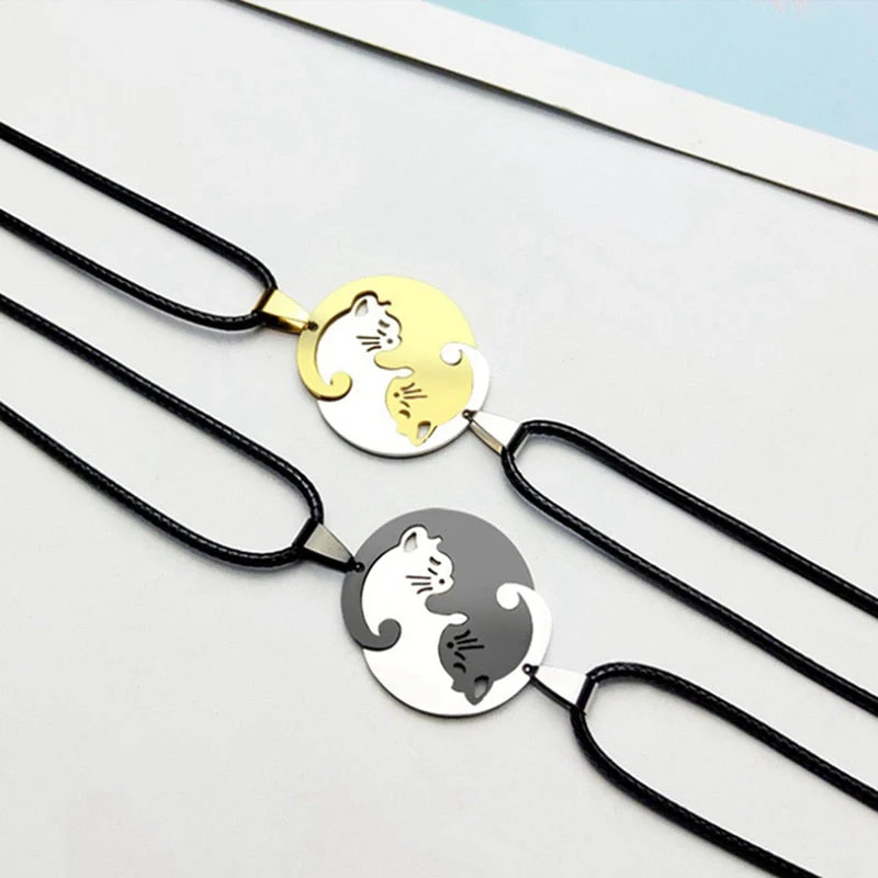 Yin Yang Cat Couple Necklace - Image 2
