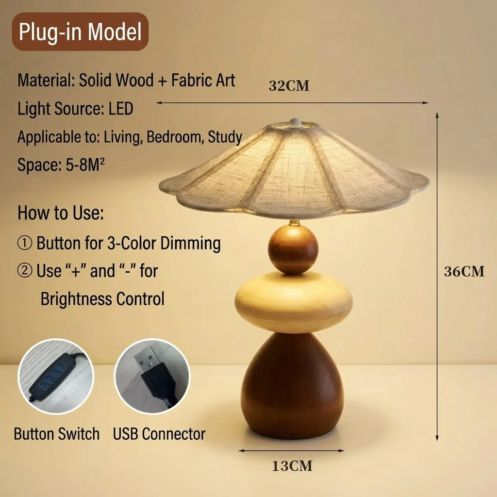 Zen Style Wooden Table Lamp - Image 6