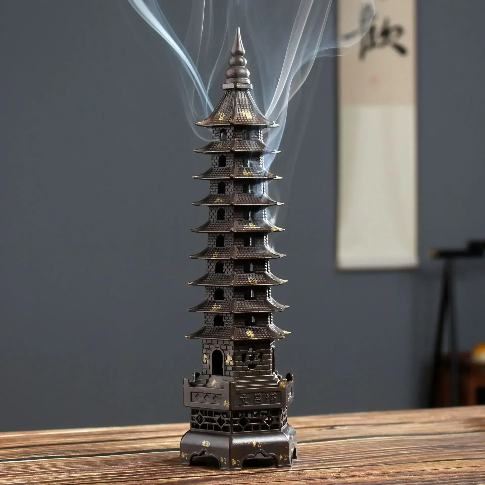 Zen Tower-Style Smoke Waterfall Incense Burner - Image 5