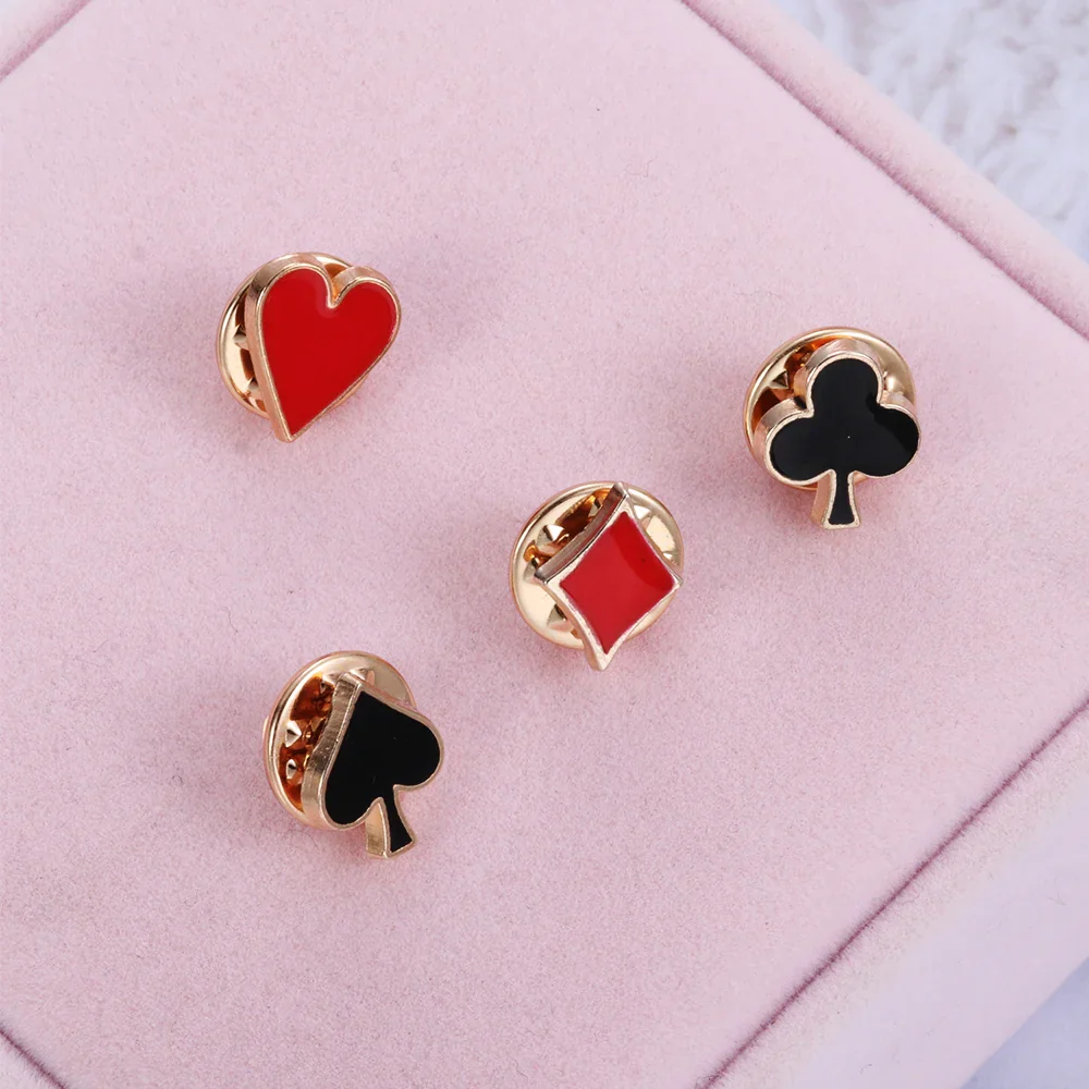 Zinc Alloy Poker Card Collar Clips Brooch Set - Image 5